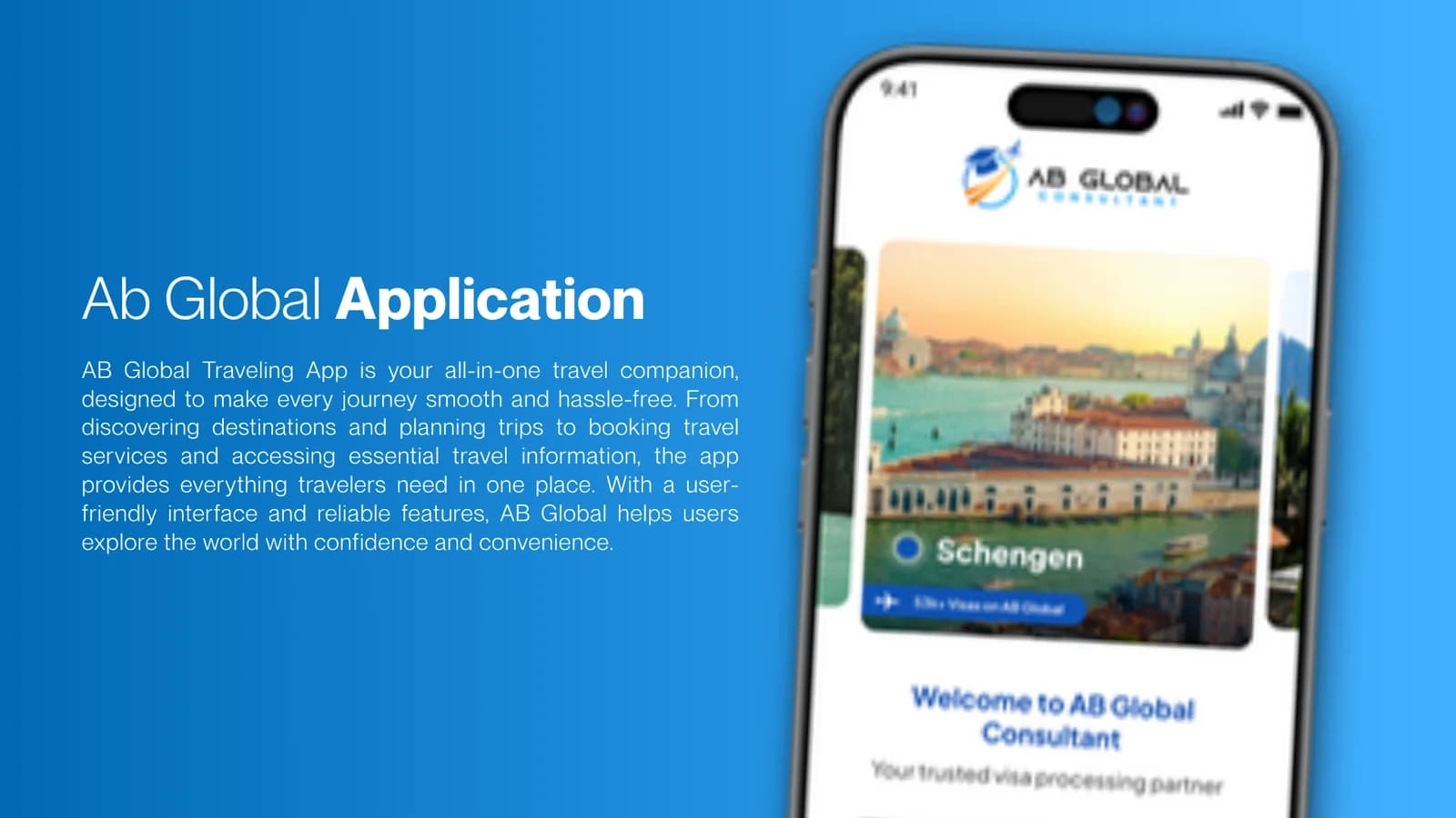 AB Global Travel Agency App — slide 1